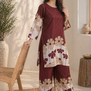 Mocha Bloom Printed Co-Ord Set