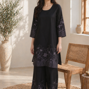 Midnight Floral Elegance Kurta Set