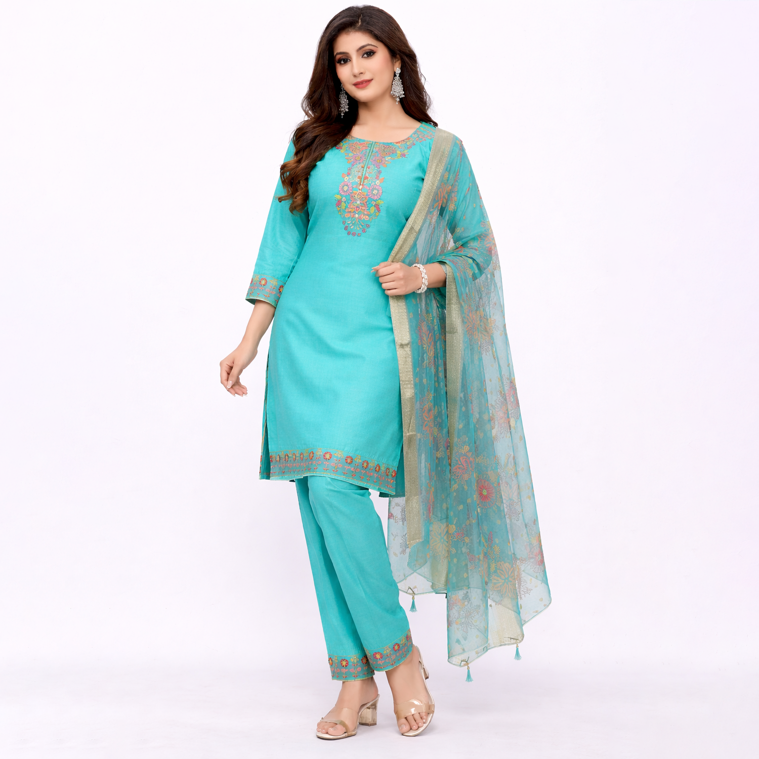 Noor-e-Firozi Embroidered Suit